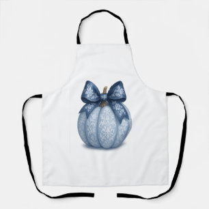 Blue Floral Pumpkin Apron