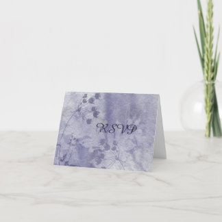 Blue Floral Reception RSVP Note Card