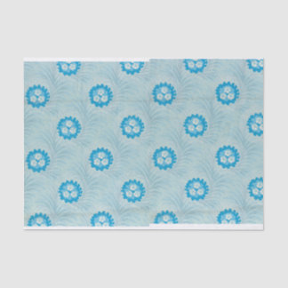 Blue floral retro design tissue paper