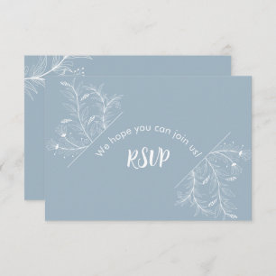 Blue Floral RSVP Baby Shower 