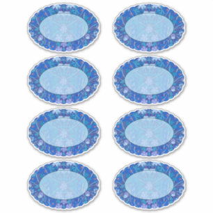 Blue floral scalloped