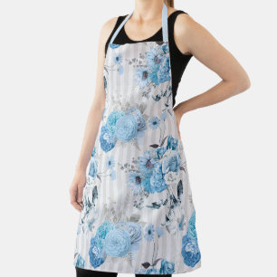 Blue Floral Series Design 10 Apron