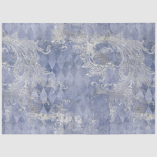 Blue Floral Skull Series Design 10 Tissue Paper