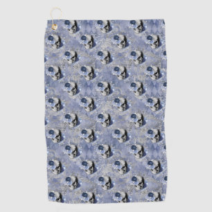 Blue Floral Skull Series Design 2 Golf Towel