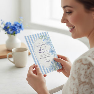 Blue Floral Something Blue Maid of Honour Proposal Invitation