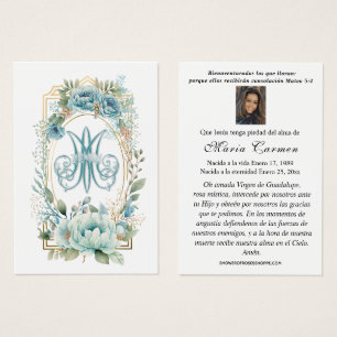 Blue Floral Spanish Funeral Prayer