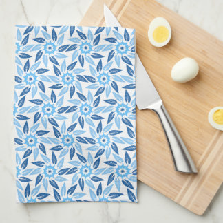 Blue Floral Spiral Tea Towel