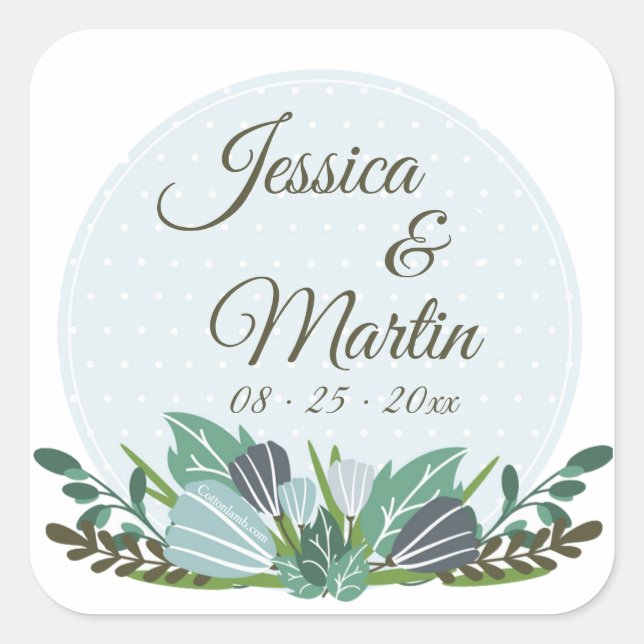 Blue Floral Stickers (Front)