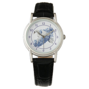 Blue Floral Swan Watch