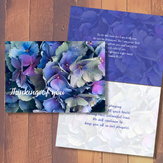 Blue Floral Sympathy Scripture Card