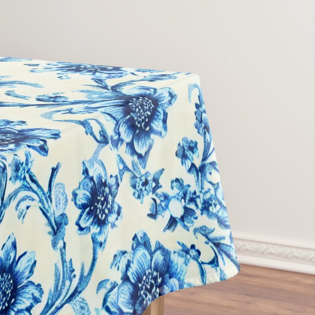 Blue Floral Tablecloth (In Situ)