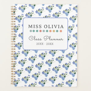 Blue Floral Teacher Planner: Personalised Gift Planner