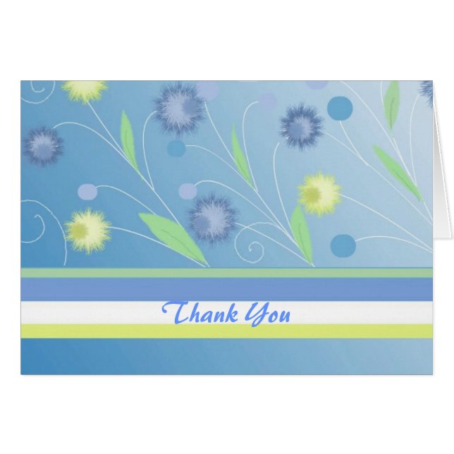 Blue Floral Thank You (Front Horizontal)