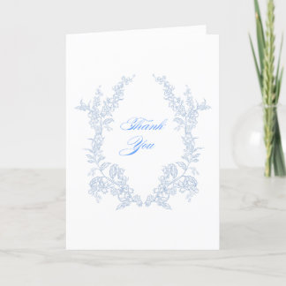 Blue Floral Thank You Card