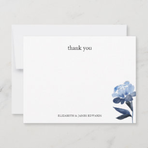 Blue Floral Thank You Personalised Card