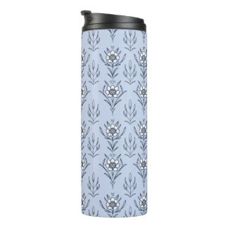 Blue floral thermal tumbler
