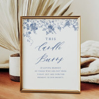 Blue Floral This Candle Burns Wedding Memorial 