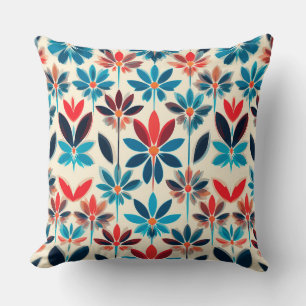 🌸 Blue Floral Throw Pillow Modern Home Decor 💙