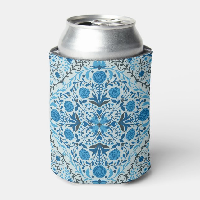 Blue floral tiles can cooler (Can Front)
