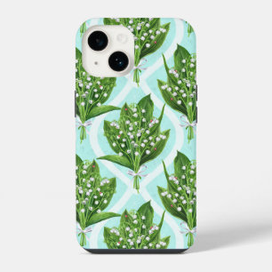 Blue floral tiles iPhone 14 case