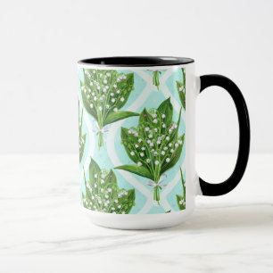 Blue floral tiles mug