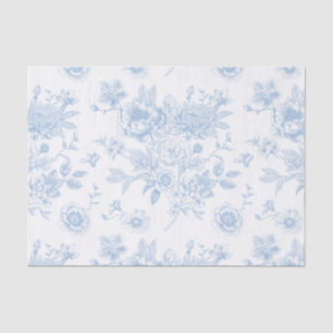 Blue Floral Toile Tissue Paper