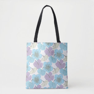 “Blue Floral Tote Bag