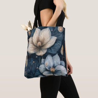 Blue Floral Tote Bag