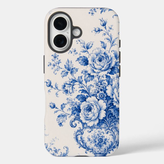 Blue Floral Urn Phone Case (Back)