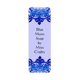 Blue Floral Vintage Art Custom Labels