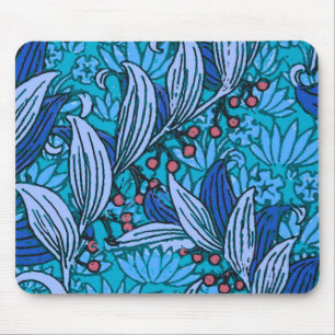 Blue Floral Vintage Mouse Pad
