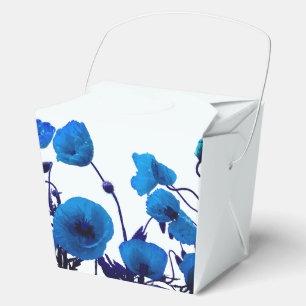 Blue Floral Watercolor Poppy Flowers Garden Theme Favour Box