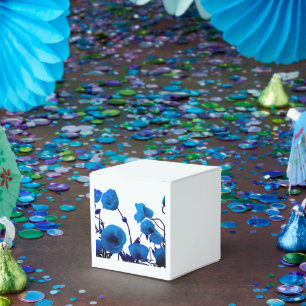 Blue Floral Watercolor Poppy Flowers Garden Trendy Favour Box