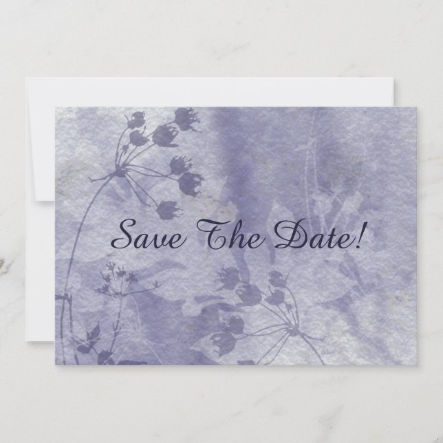 Blue Floral Watercolor Save The Date (Front)