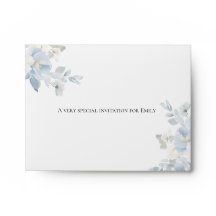 Blue Floral Wedding Envelope | Editable Guest Name