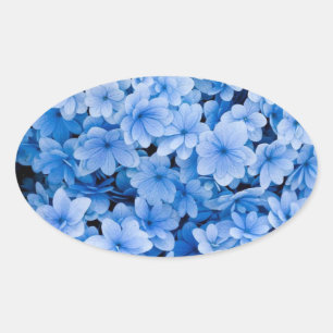 Blue Floral Wedding Envelope Seal Stickers