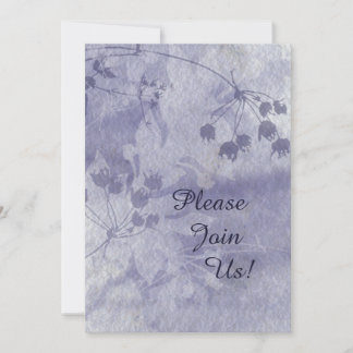 Blue Floral Wedding Invitation