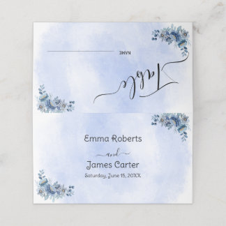 Blue Floral Wedding Seating Charts Place Card