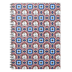 Blue Floral Westie  Notebook