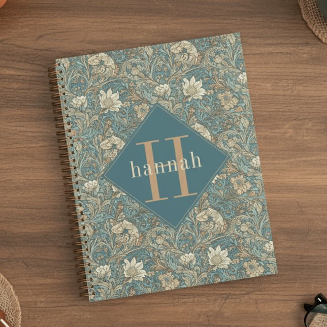 Blue Floral William Morris Elegant Monogram Planner (Creator Uploaded)