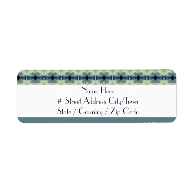 Blue Floral With Green Return Address Label (Front)