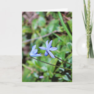 Blue floral with poem inside greeting card