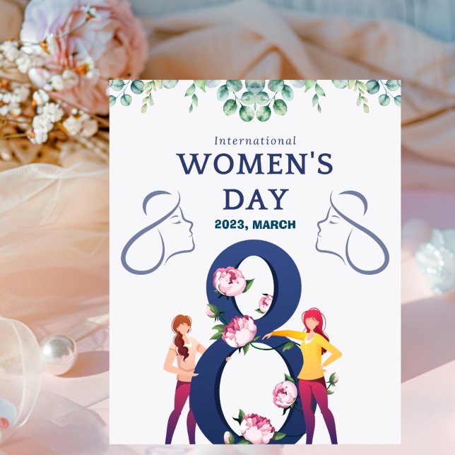 Blue Floral Women's Day Poster (Creator Uploaded)