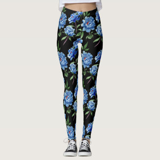 Blue Floral Women's Leggings