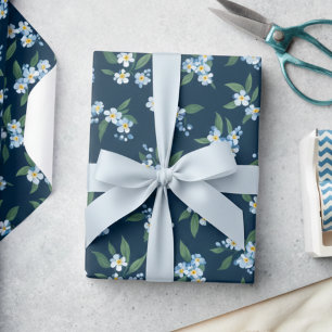 Blue Floral Wrapping Paper