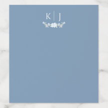 Blue Floral Wreath Envelope Liner (Blue)