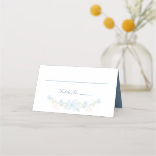 Blue Floral Wreath Place Card