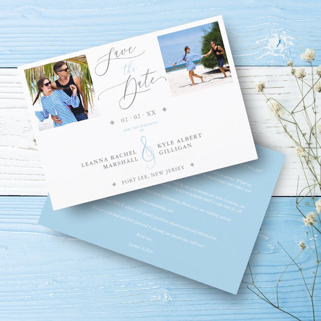 Blue Flourishes 2 Photos Sophisticated Wedding (Creator Uploaded)