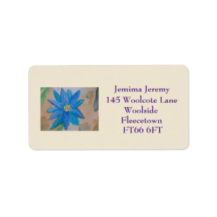 Blue Flower Address Label