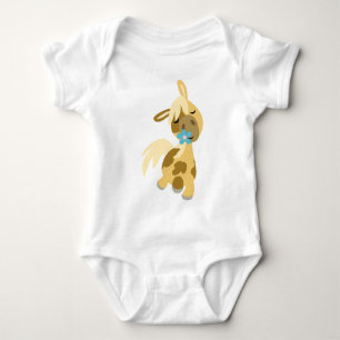 Blue Flower and  Pony Baby Bodysuit